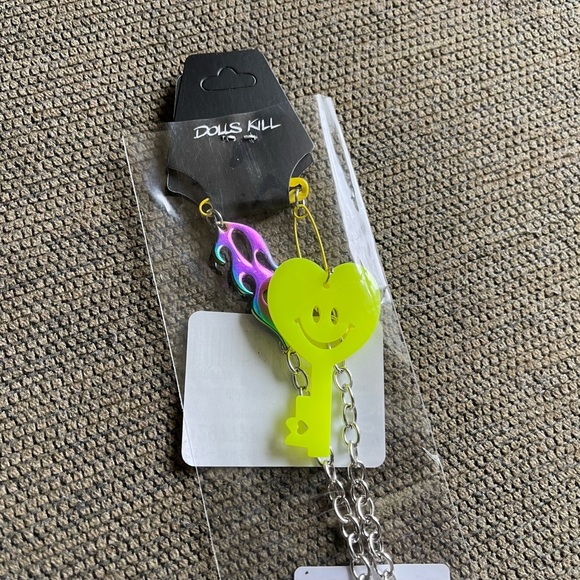 Dolls Kill Jewelry Nwt Dolls Kill Iridescent Oil Slick Key Of Love